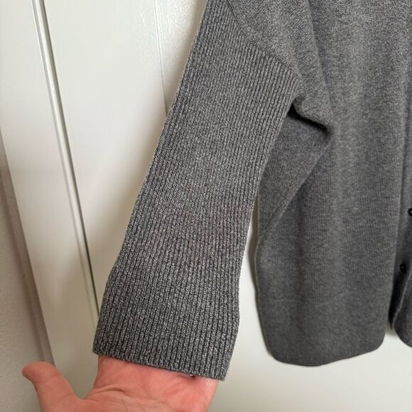 Vetta Sweater Cardigan Womens Sz XS Gray Oversized Knit Button Up Made in USA - Picture 4 of 13